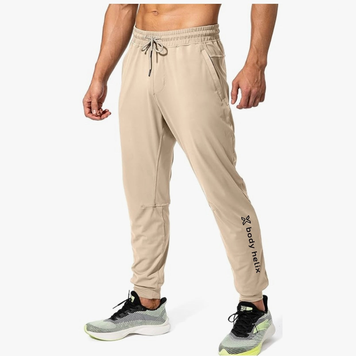 Men s Athletic Pants Deep Pockets Adjustable Drawstring body helix