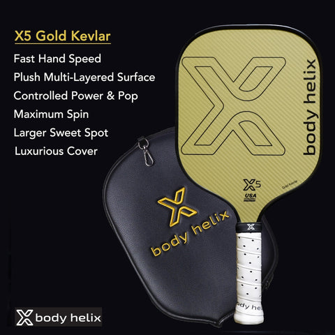 X5 Kevlar Pickleball Paddle Standard Shape Full Kevlar | body helix